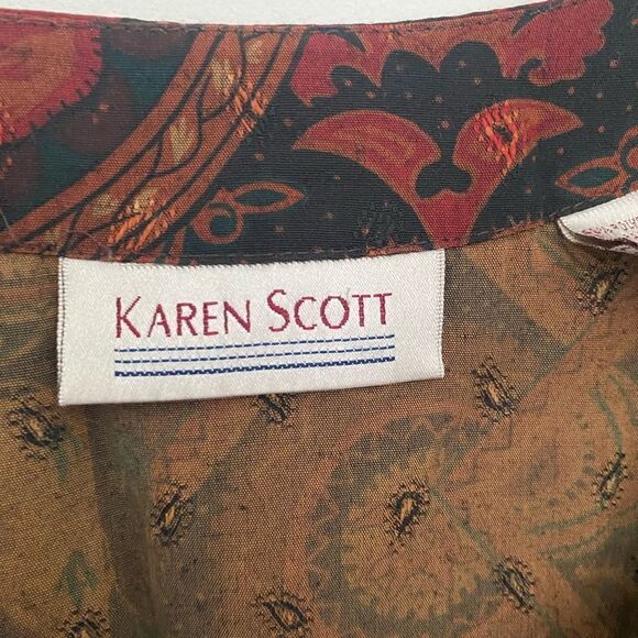 Karen Scott SZ M open front vintage blouse - Picture 3 of 5